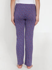 Cukoo Purple Floral Night Pyjama for Women - Cukoo
