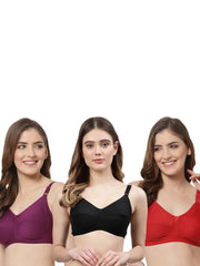CUKOO Pack of 3 Pure Cotton Bra
