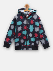 CUKOO Kids Little Monster Printed Black Jacket - Cukoo