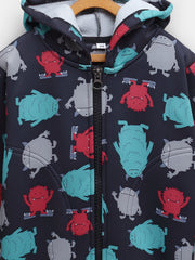CUKOO Kids Little Monster Printed Black Jacket - Cukoo