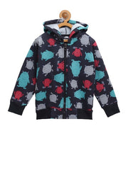 CUKOO Kids Little Monster Printed Black Jacket - Cukoo