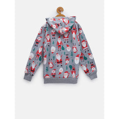 CUKOO Kids Christmas Santa Printed Grey Jacket - Cukoo