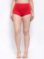 CUKOO Women Red High Waist Bikini Bottoms - Cukoo
