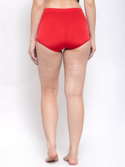 CUKOO Women Red High Waist Bikini Bottoms - Cukoo