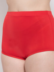 CUKOO Women Red High Waist Bikini Bottoms - Cukoo