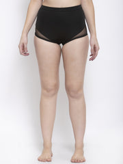 CUKOO Women Black Mesh High Waist Bikini Bottoms - Cukoo