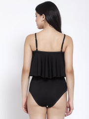Cukoo Padded Solid Black Single piece Swimwear/Swimsuit - Cukoo