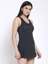 Cukoo Padded Single Piece Polka Dot Black Swimwear for Women and Girls - Cukoo