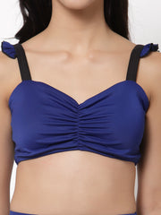 CUKOO Padded Blue Criss Cross Back Two piece Tankini Swimwear - Cukoo