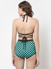 Cukoo Padded Printed Sea Green Two Piece Bikini/Swimwear/Beachwear