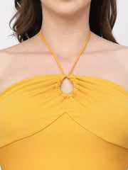 CUKOO Padded Yellow & Blue Two piece Tankini Swimwear