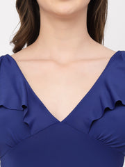 CUKOO Padded Blue Frill Swimwear