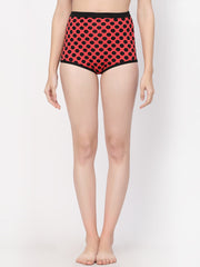 CUKOO Women Polka Dot Swim Bottoms Red