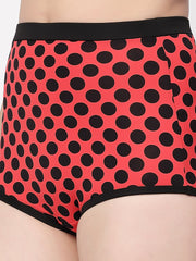 CUKOO Women Polka Dot Swim Bottoms Red