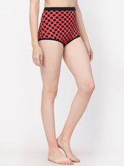 CUKOO Women Polka Dot Swim Bottoms Red