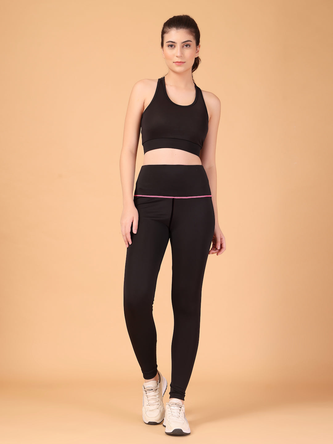 CUKOO Black Legging/Yoga Pant with pink threading