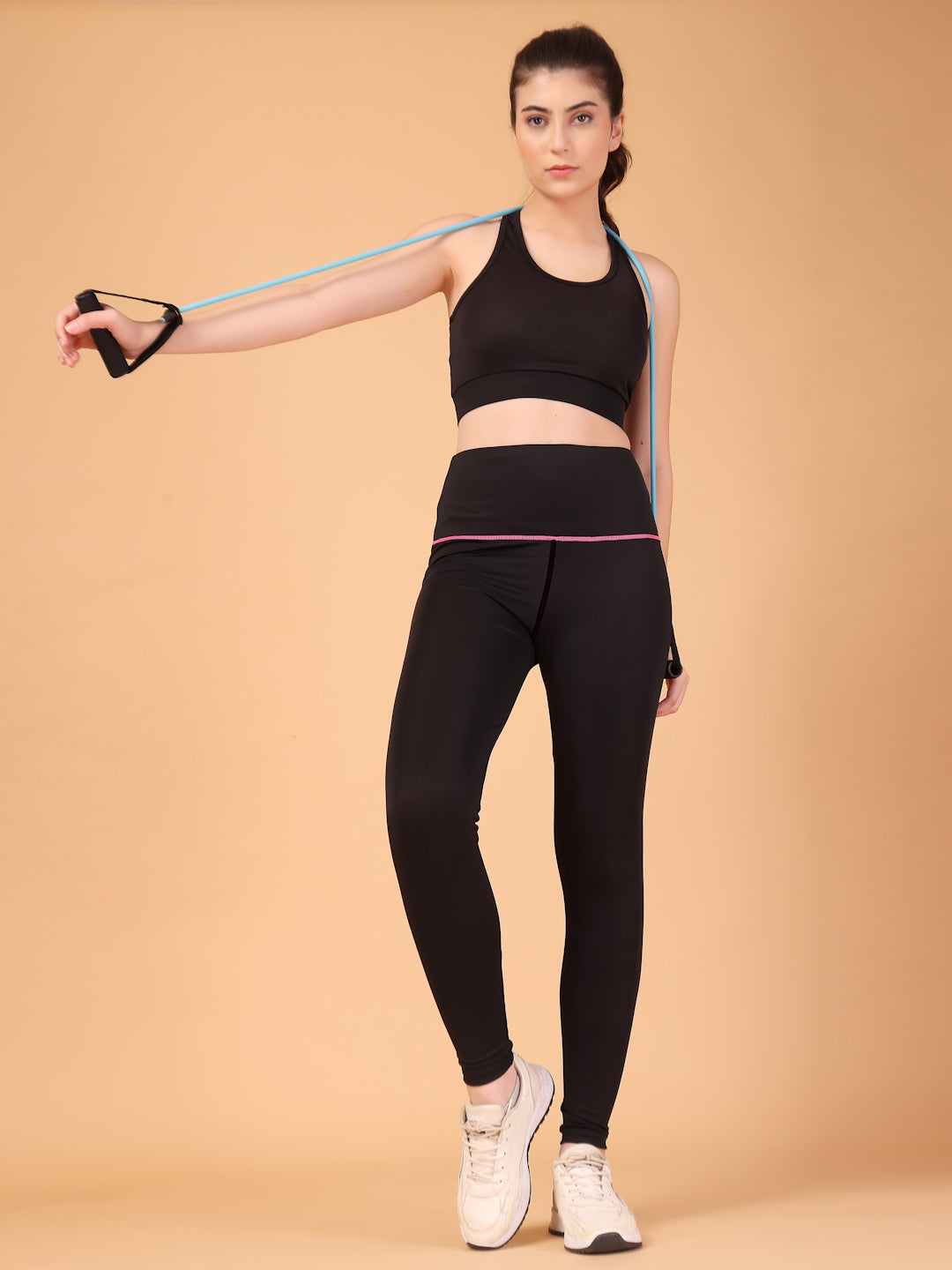 CUKOO Black Legging/Yoga Pant with pink threading