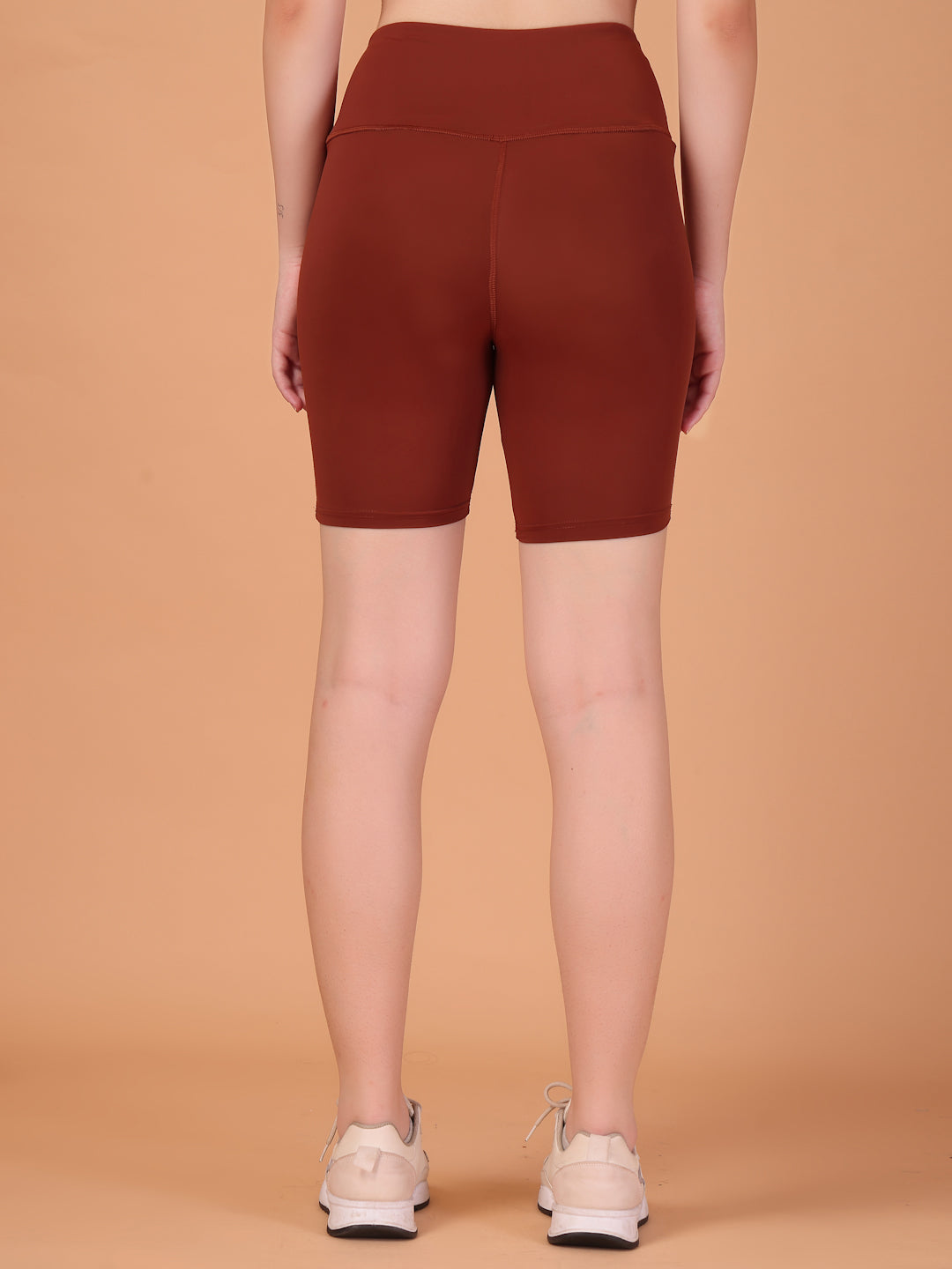 CUKOO Cocoa Brown High Waist Workout Shorts for women with Pockets – Soft, Stretch & Anti-Chafe