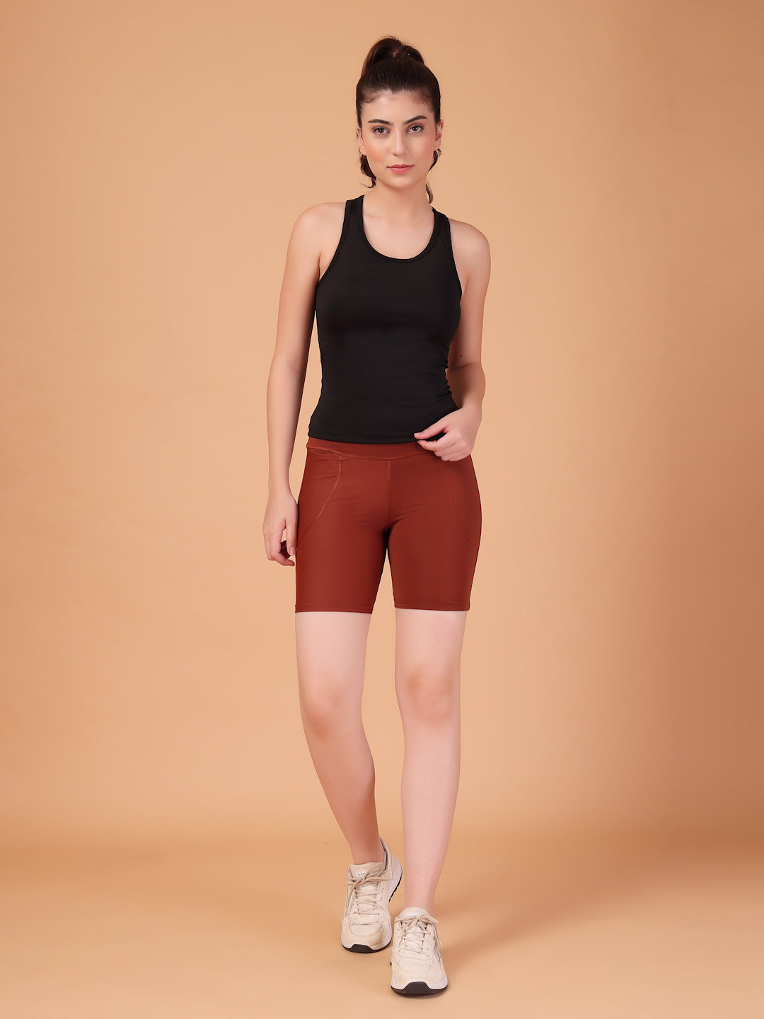 CUKOO Black Padded Racerback Tank Top for women – Stretch, Breathable & Second-Skin Fit