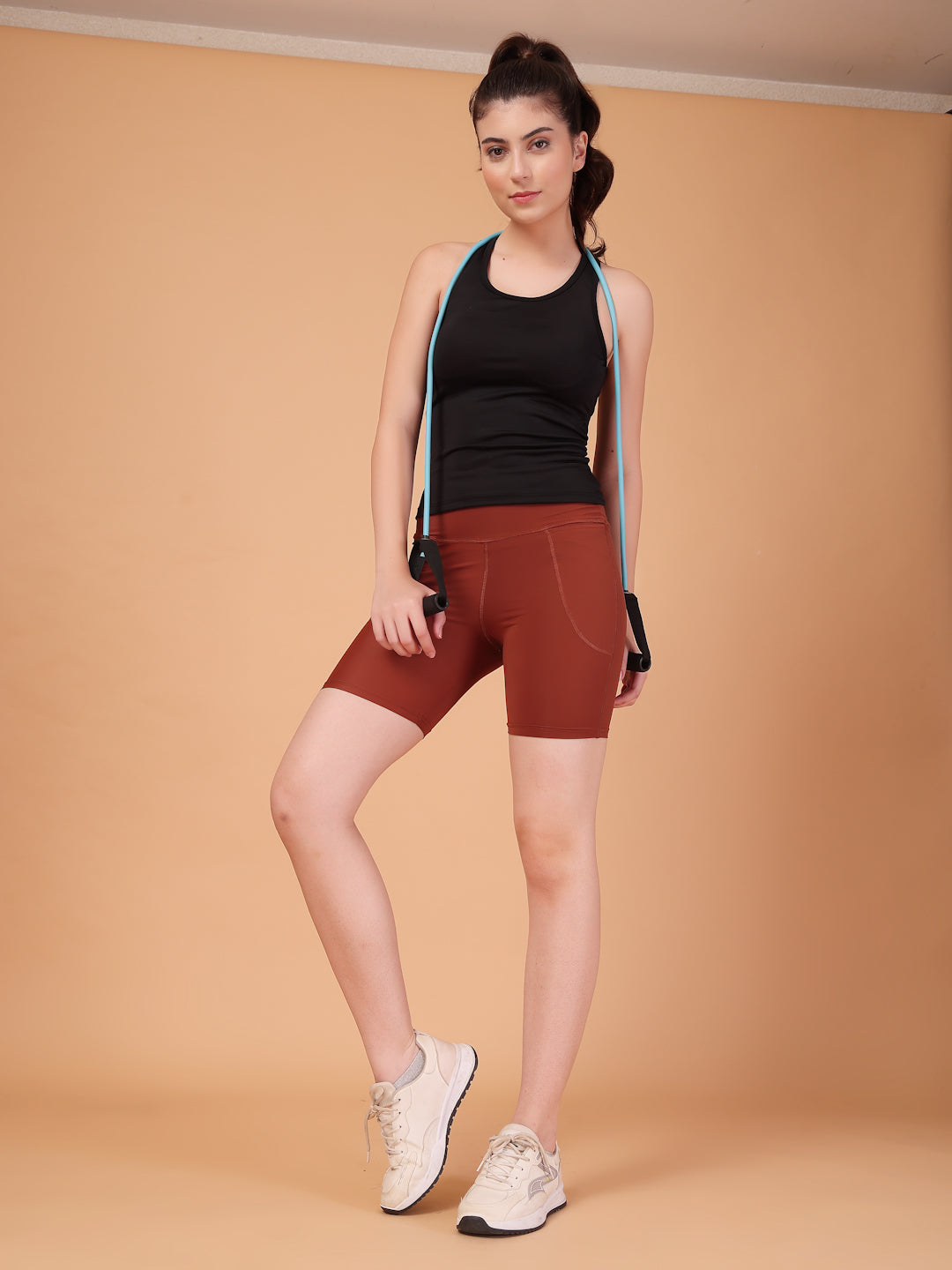 CUKOO Black Padded Racerback Tank Top for women – Stretch, Breathable & Second-Skin Fit