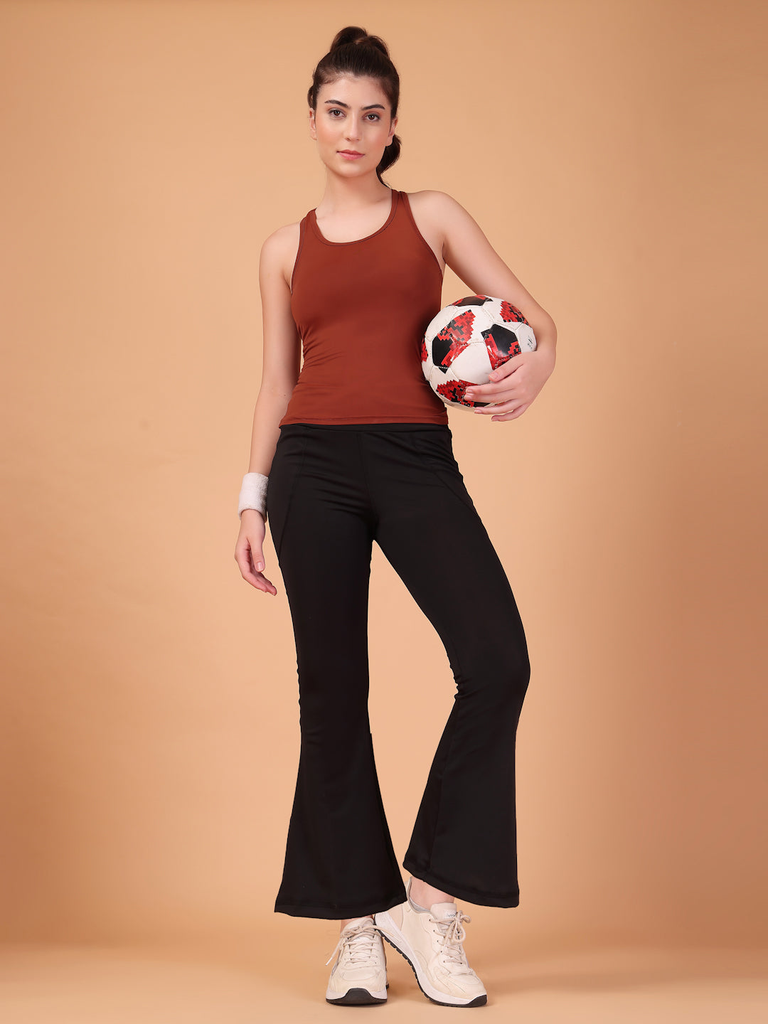 CUKOO Cocoa brown Padded Racerback Tank Top for women – Stretch, Breathable & Second-Skin Fit