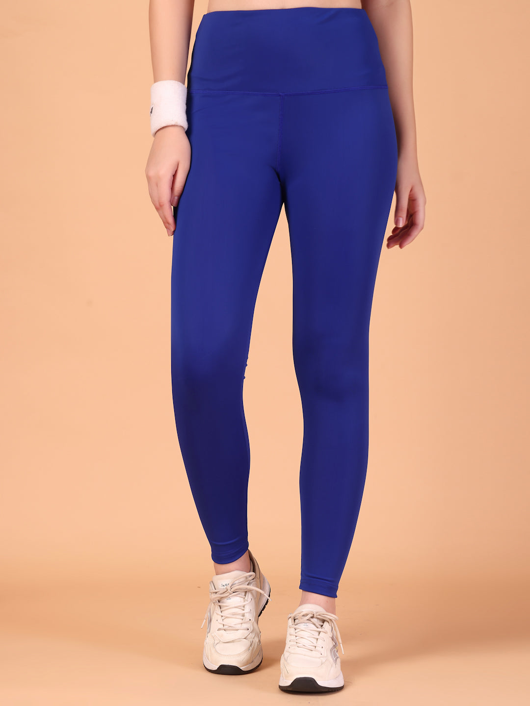 CUKOO High Waist Royal Blue Workout Leggings for women with Hidden Back Pocket – Breathable Stretch Athleisure Tights