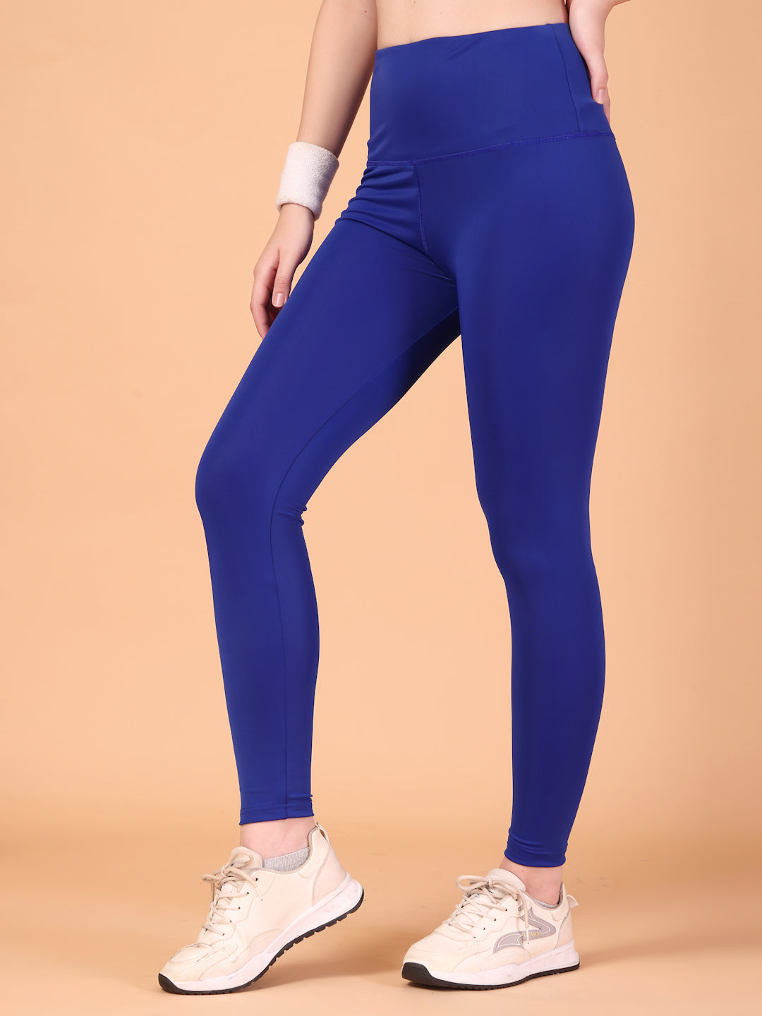 CUKOO High Waist Royal Blue Workout Leggings for women with Hidden Back Pocket – Breathable Stretch Athleisure Tights