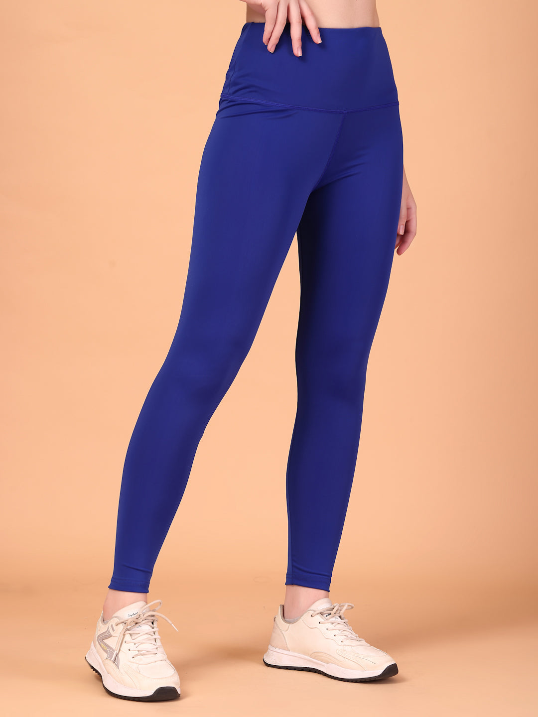 CUKOO High Waist Royal Blue Workout Leggings for women with Hidden Back Pocket – Breathable Stretch Athleisure Tights