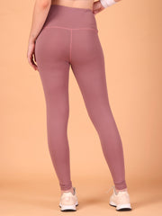 CUKOO High Waist Dusty Rose Workout Leggings for women with Hidden Back Pocket – Stretch & Breathable Athleisure Tights