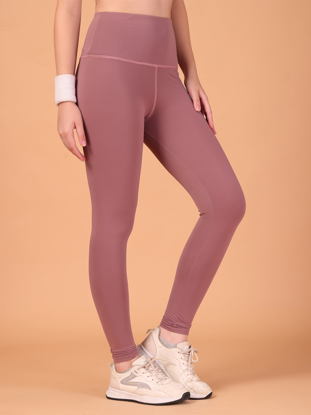 CUKOO High Waist Dusty Rose Workout Leggings for women with Hidden Back Pocket – Stretch & Breathable Athleisure Tights