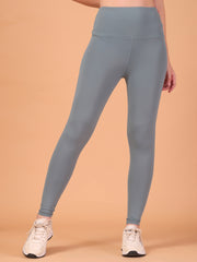 CUKOO High Waist Slate Grey Workout Leggings for women with Hidden Back Pocket – Stretch & Breathable Athleisure Tights