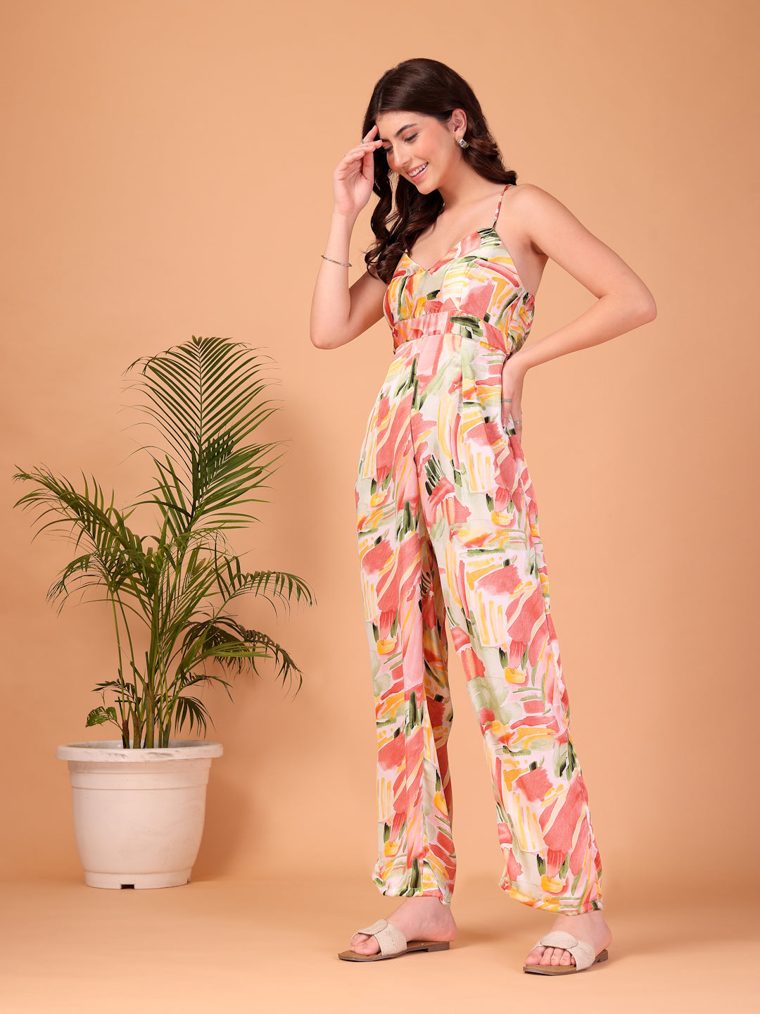 Multicolor Satin Jumpsuit