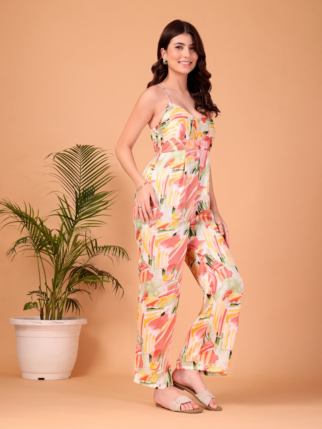 Multicolor Satin Jumpsuit