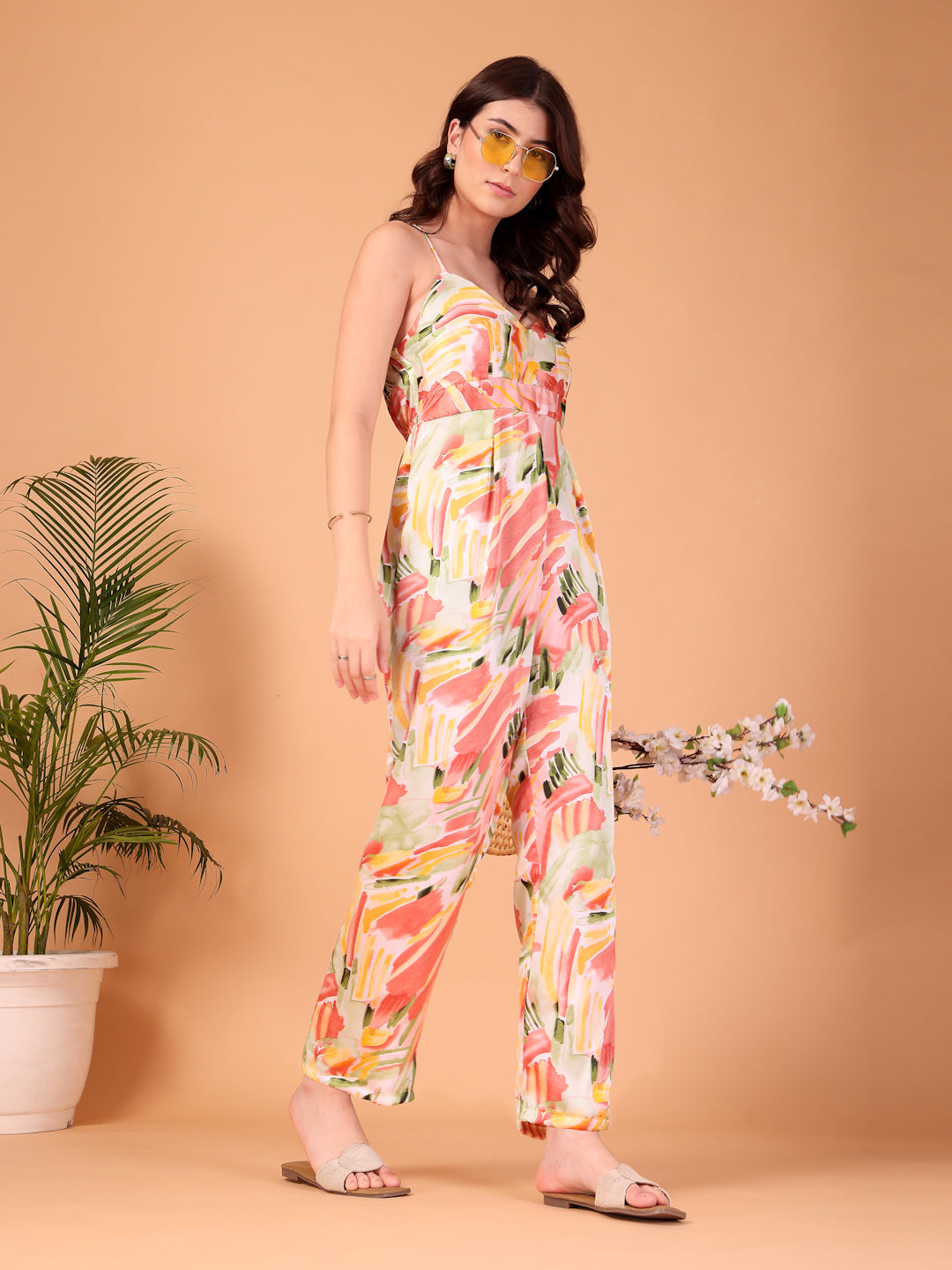 Multicolor Satin Jumpsuit