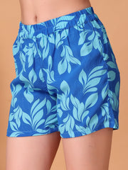 Blue Leaf printed Double Georgette Two-Piece Co-ord Set