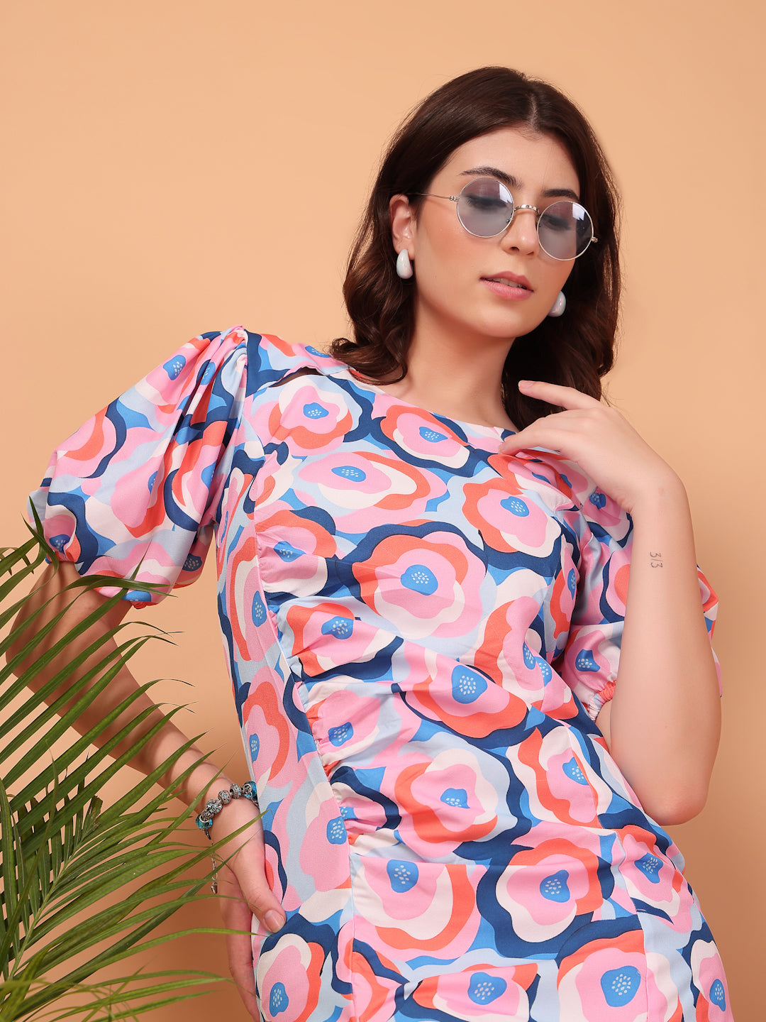 Multi-color Printed Double Georgette Dress