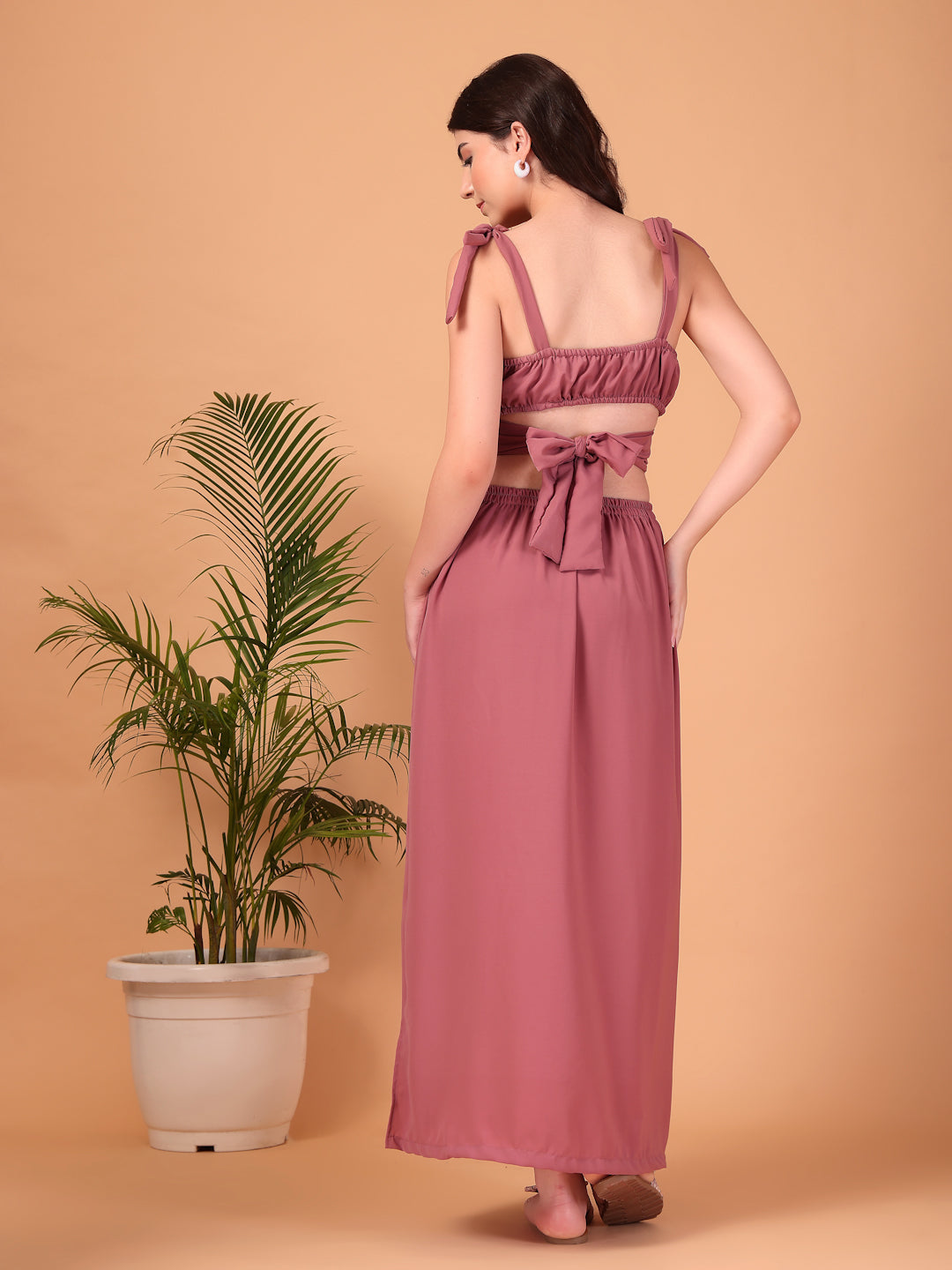 Mauve Muse double-Georgette Co-ord Set