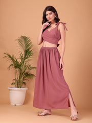 Mauve Muse double-Georgette Co-ord Set