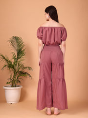 Dusty Mauve Double-Georgette Co-ord Set