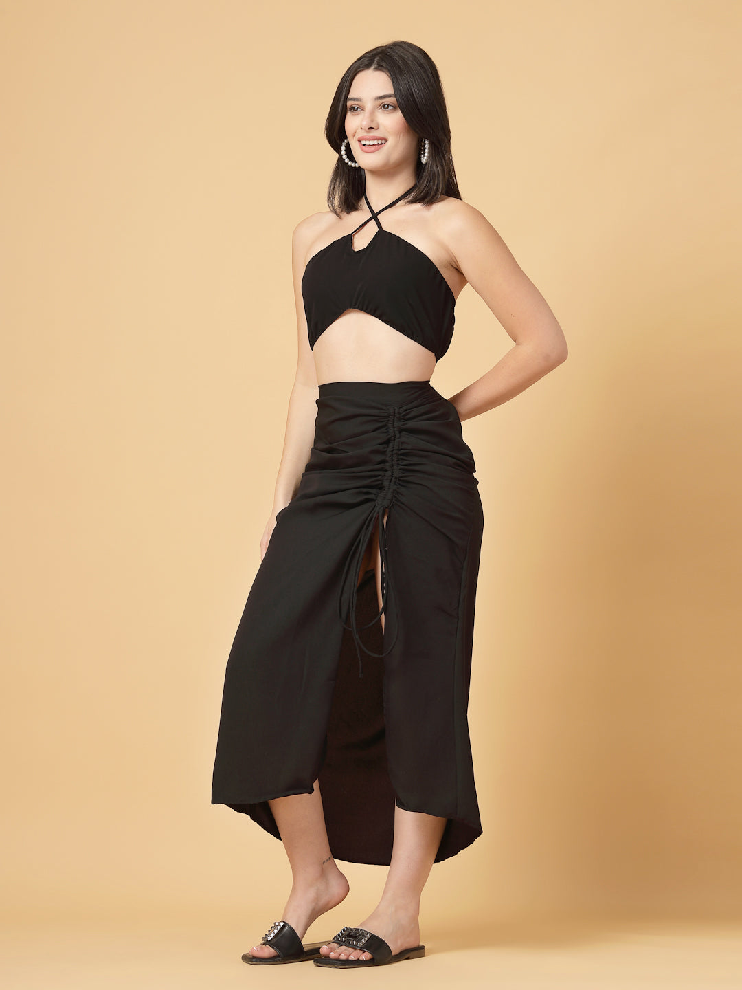 CUKOO Midnight Allure Black Resort Wear Co-Ord Set | Beach Wear– The Ultimate Beach-to-Bar Look!