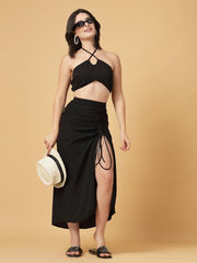 CUKOO Midnight Allure Black Resort Wear Co-Ord Set | Beach Wear– The Ultimate Beach-to-Bar Look!
