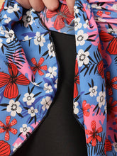 CUKOO Padded Blue Floral printed Skirted Swimwear