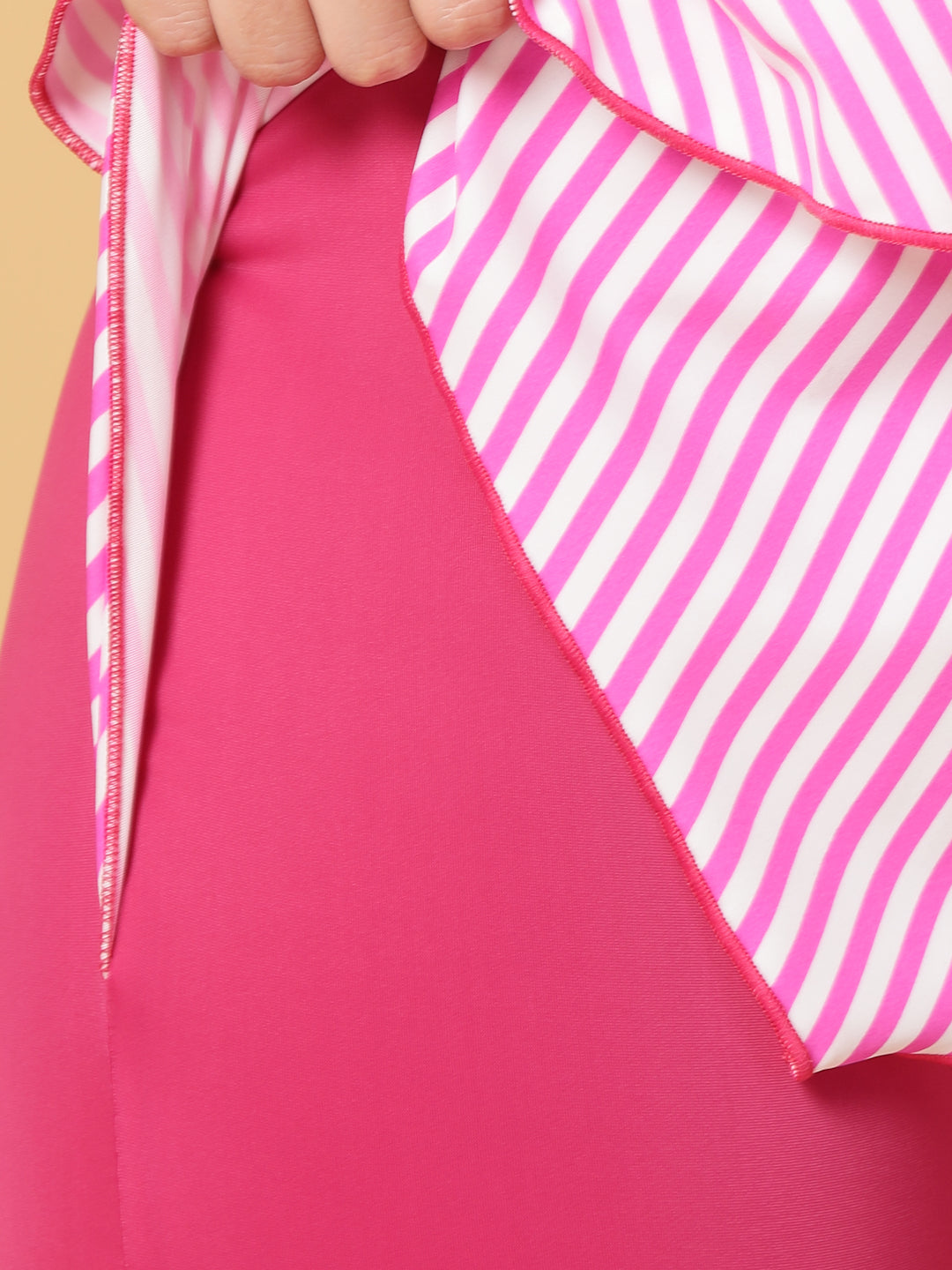 CUKOO Padded Pink Striped Swimwear