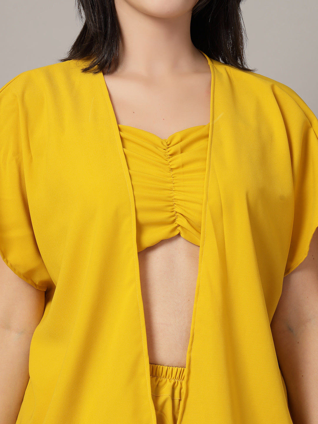 CUKOO Yellow 3-Piece Resort Wear Set | Beach Wear : Your Ultimate Vacay Companion!