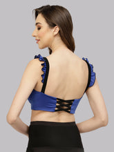 CUKOO Padded Criss Cross Back Blue Swim Top