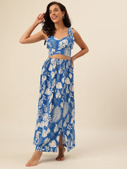 CUKOO Blue Tropical Two-Piece Resort wear / Beach Dress