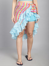 Blue Ruffled cover up Sarong