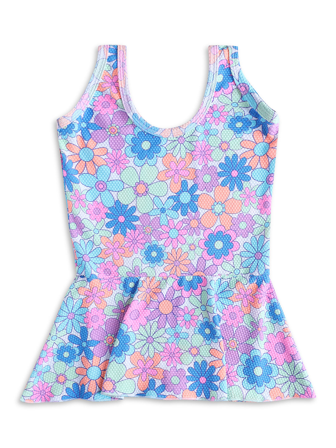 CUKOO Girls Multicolor Floral Print Swimsuit
