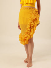 CUKOO Yellow Ruffled cover up Sarong