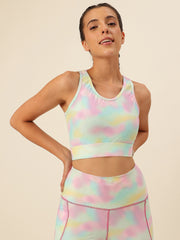 Cukoo Tie-Dye Rainbow Color Sports Bra